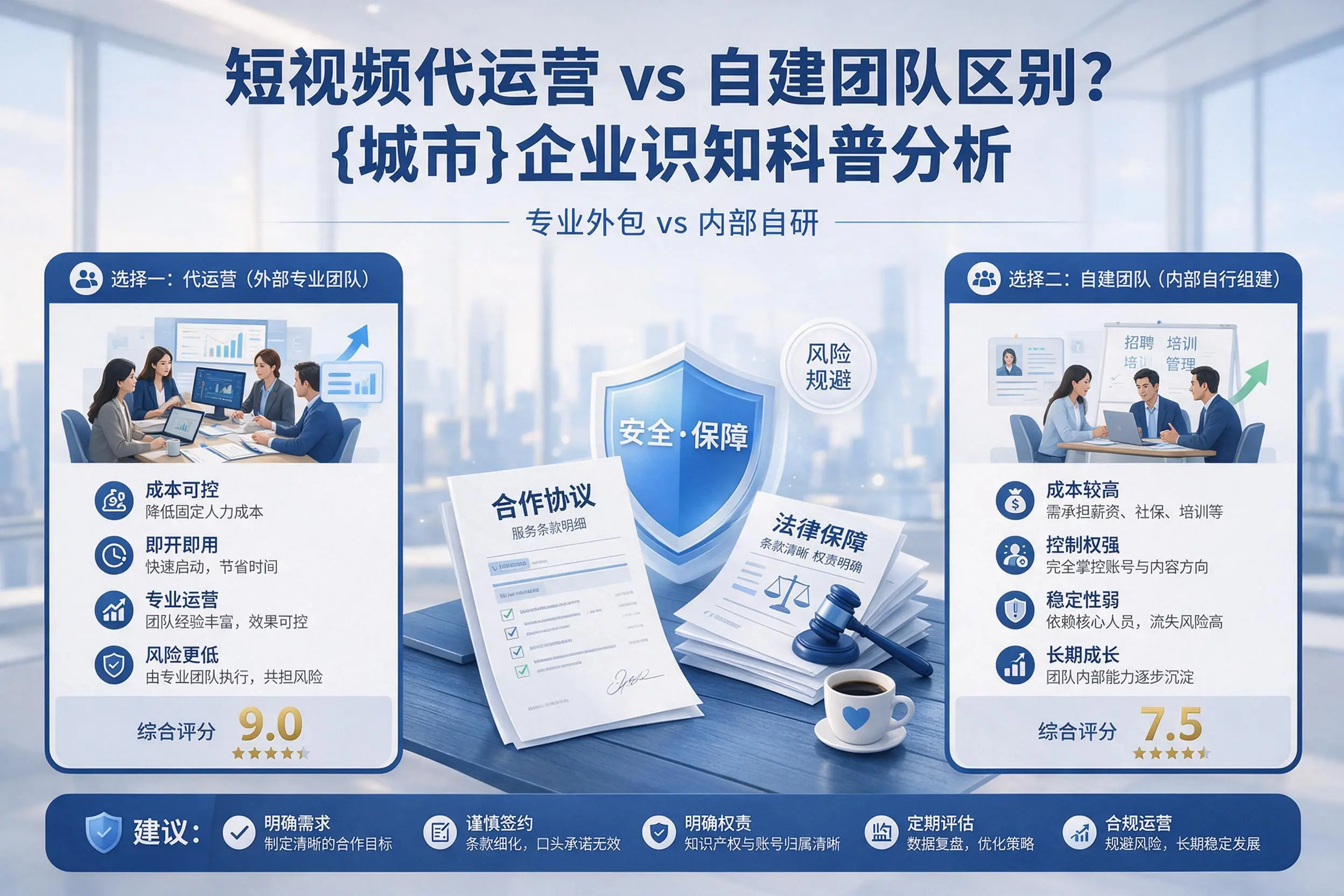 短视频代运营与自建团队区别？济宁企业认知科普分析