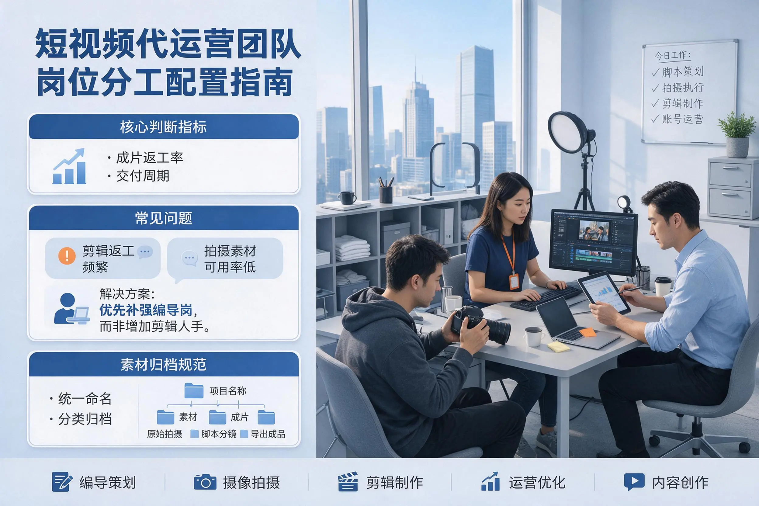 短视频代运营团队如何配置?济宁企业岗位分工科普说明